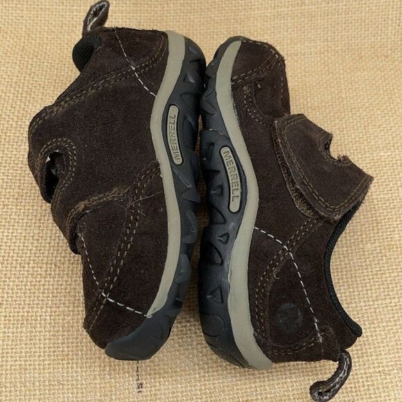 Boys Merrell Shoes Toddler Sz 5 Jungle Strap Hook and Loop Junior Espresso Brown - Picture 5 of 9